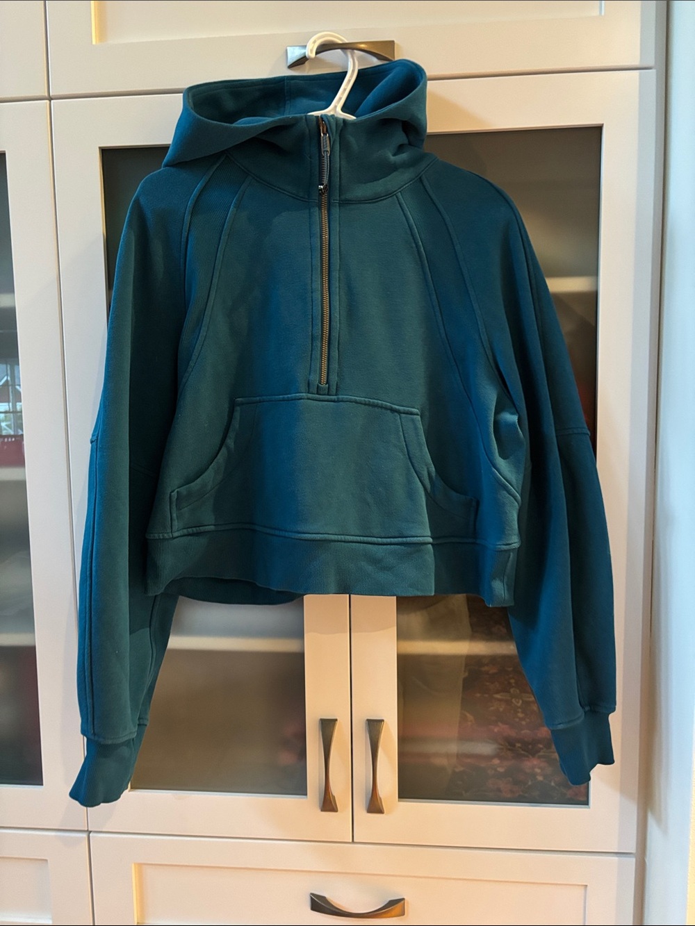 Lululemon Scuba Oversized Hoodie 1/2 Zip Crop XS/S Blue Borealis EUC💙